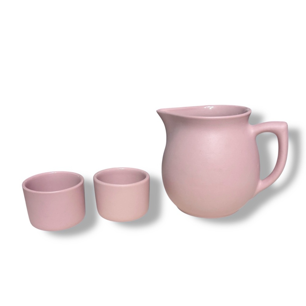 PIGEON FORGE POTTERY Pink Pitcher & Cup Set VINTAGE